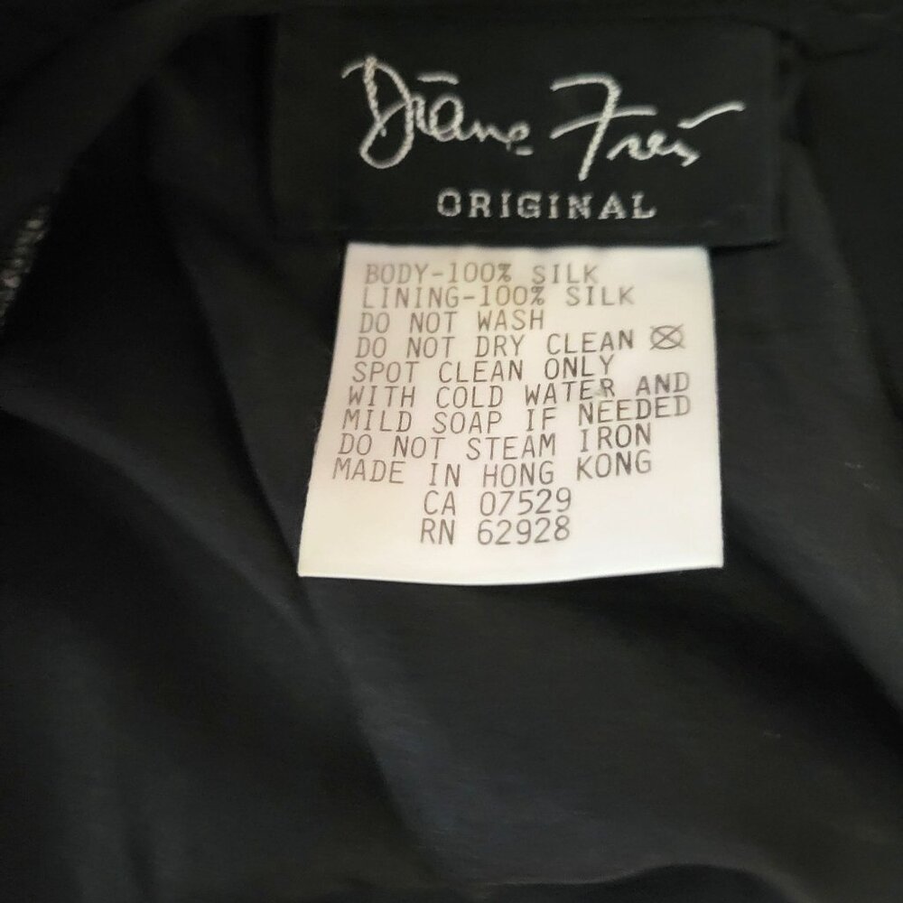 Vintage Diane Freis Original Black Silk Dress With Colorful Beaded Floral Design - Picture 4 of 7